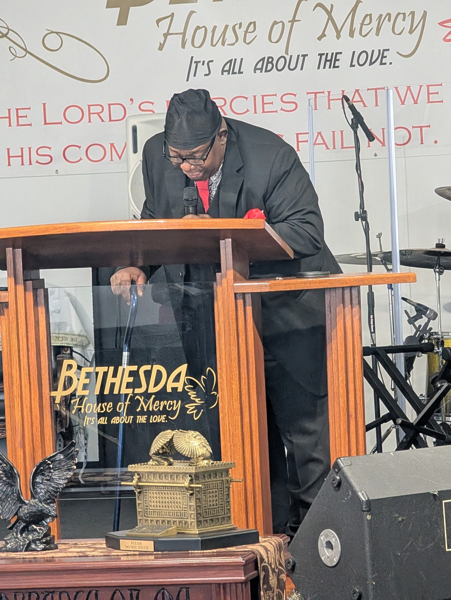 A moment at church.